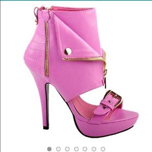 Spunk ankle open toe heels